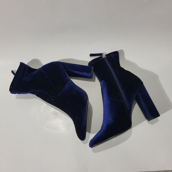 Steve madden block Heels ankle velour socks boots sz 8M - Picture 6 of 8